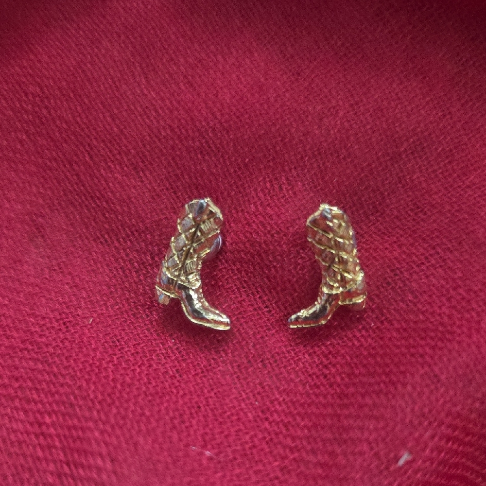 Gold Cowboy Boot Earrings